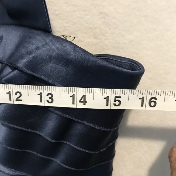 BCBGMaxAzria Halter Dress Size S Blue Polyester Mesh Lined Pleated Backless - Picture 8 of 9